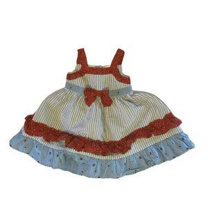 Blueberi Boulevard Size 18M 100% Cotton Tiered Ruffles Bows Red White Blue